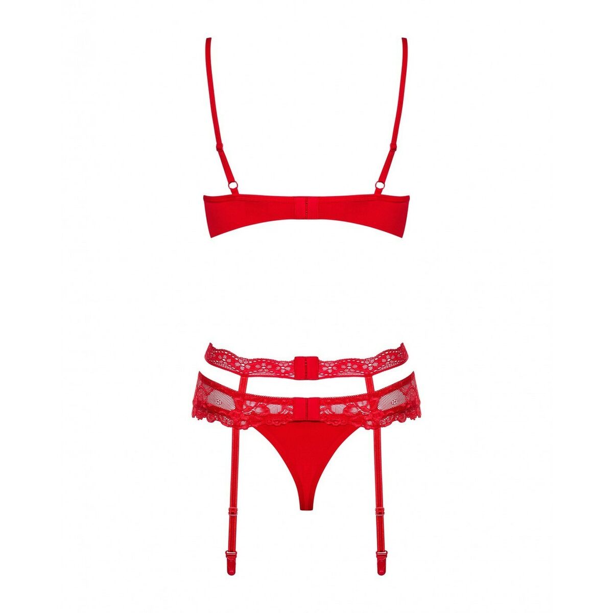 Set med underkläder Obsessive Heartina Röd S/M